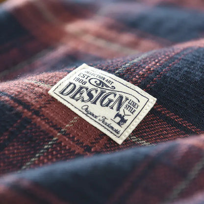 Z713 Men's Autumn Plaid Casual Shirt Jacket