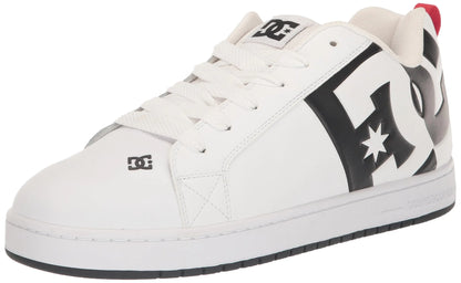DC Mens Court Graffik SQ Low Top Casual Skate Shoe White/Black/Black 8.5