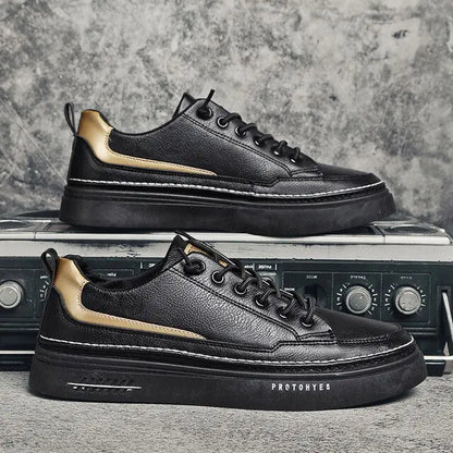 Trendy Men's Leather Sports Shoes for Summer Casual Wear