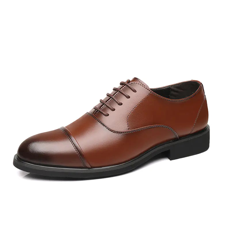 Men's Leather Dress Shoes with Height Increase (UK Style)
