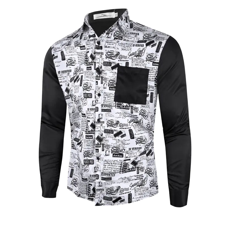 Casual Retro Polyester Shirt for Men