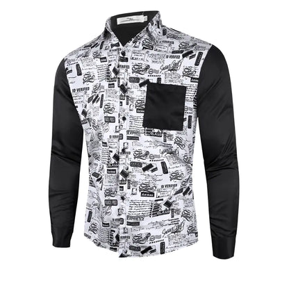 Casual Retro Polyester Shirt for Men