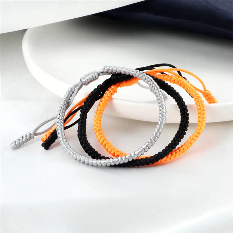 Multi-Color Hand-Woven Lucky Knot Couple Bracelet