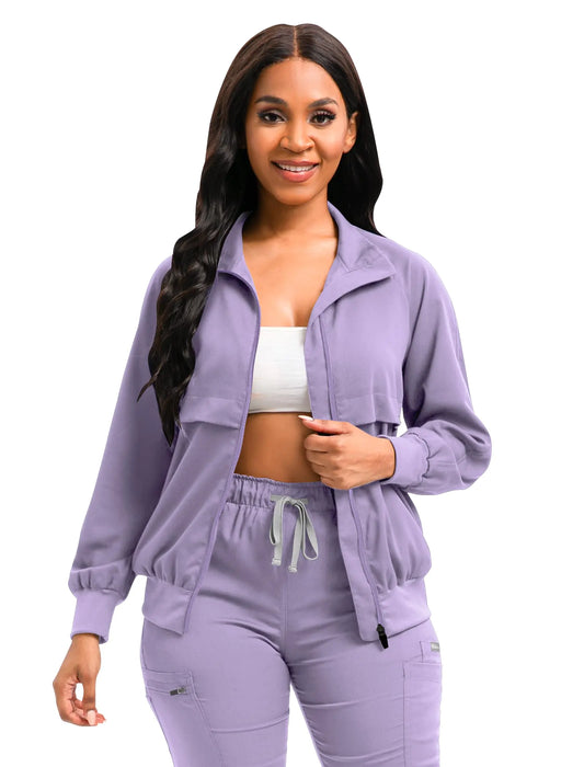 Scrubspro Scrub Jackets long Sleeve Medical Scrub Jackets for Women Zip Front