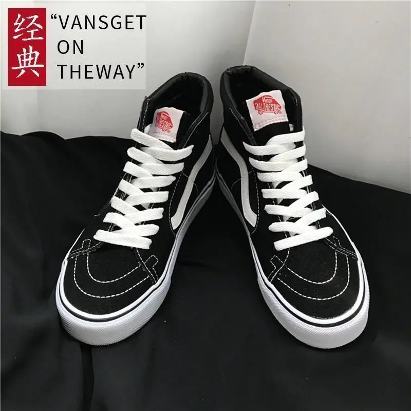 2025 Men's High-Top Black Canvas Sneakers (Couple's Shoes)
