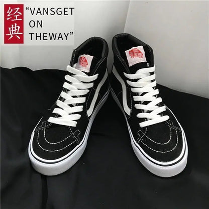 2025 Men's High-Top Black Canvas Sneakers (Couple's Shoes)