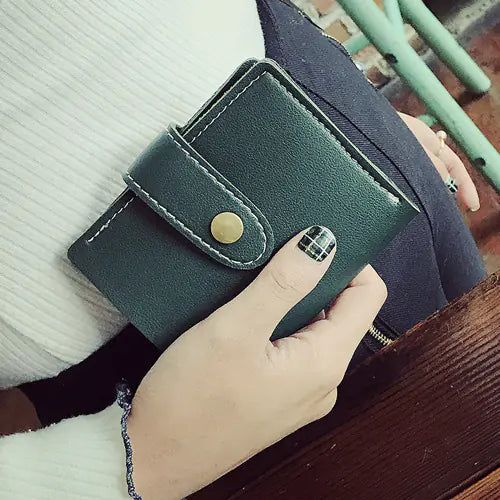 Button Closure Two-Fold and Three-Fold Card Wallets