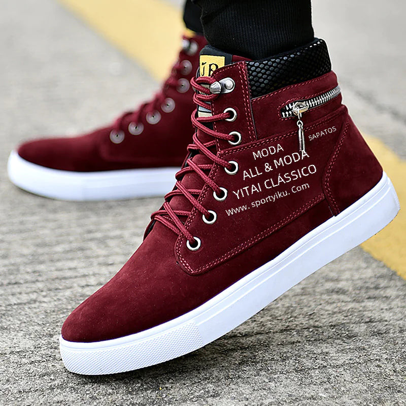 Men's High-Top Canvas Shoes - Stylish Casual Sneakers