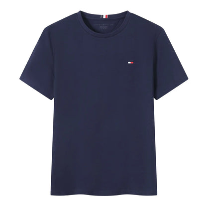 Tommy Men's Summer Short Sleeve T-Shirt - Solid Color