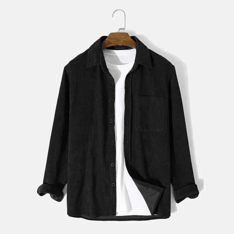 Men's Loose Long Sleeve Corduroy Shirt