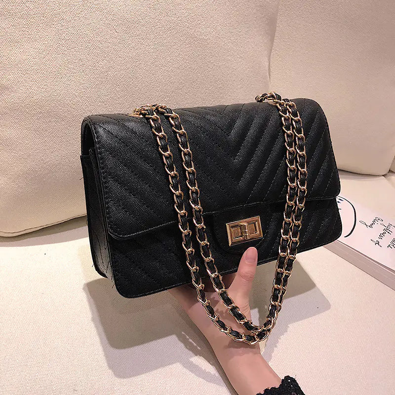 Chanel Style V-Pattern Shoulder Chain Bag