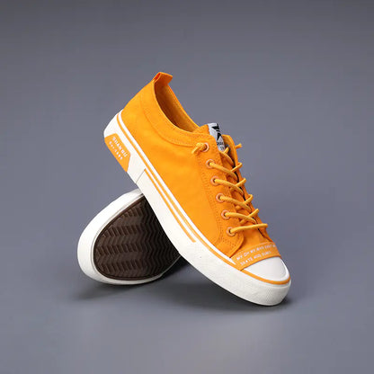 Men's Casual Lace-Up Flat Canvas Shoes - Trendy Style