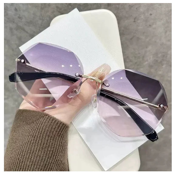 משקפי שמש מצולעים ללא מסגרת