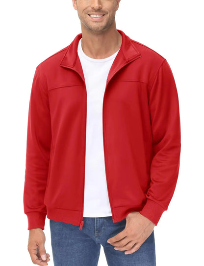 MAGCOMSEN Track Jackets For Men Baseball Jacket Casual Jackets Running Jacket With 2 Pockets Performance Stand Collar Athletic Jacket