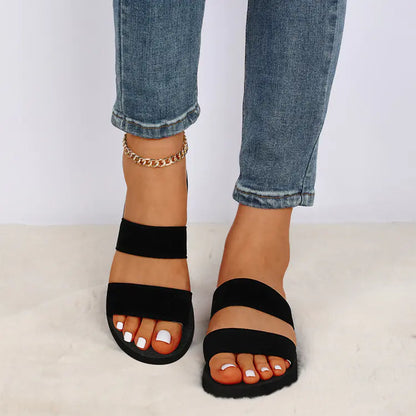 נעלי בית חוף לנשים עם טריזים ונעליים פתוחות