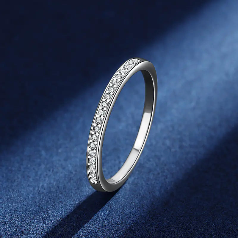 Simple S925 Mosangshi Wedding Rings (Pair)