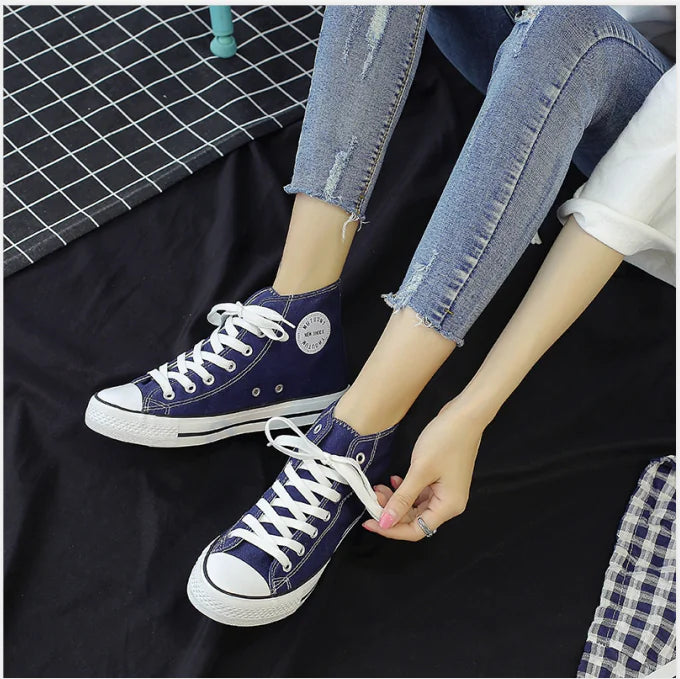 Casual High-Top Canvas Sneakers