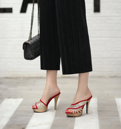 Slippers, High Heels, Rivet Sequins Collection