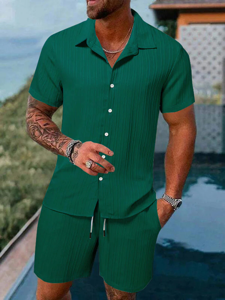 Men's Summer Casual Shirt & Shorts Set