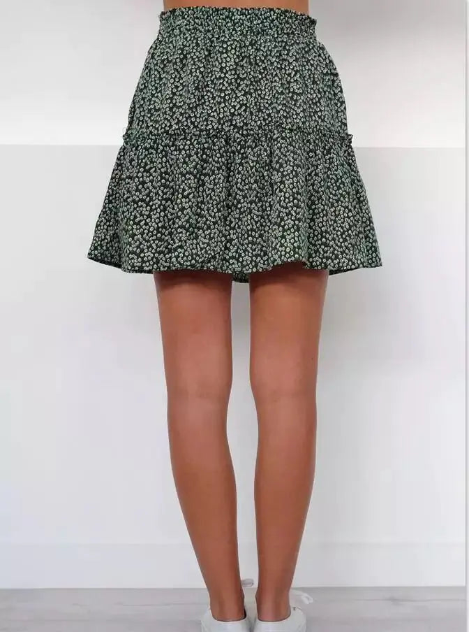 Floral A-line Beach Skirt and Printed Mini Skirt