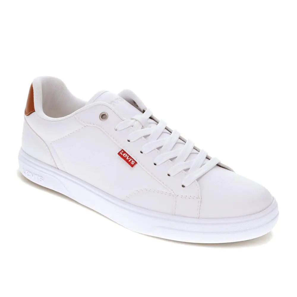 Levis Mens Carter Sneaker White/Tan 13