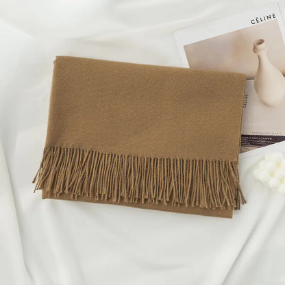 Autumn Winter Tassel Faux Cashmere Scarf for Women
