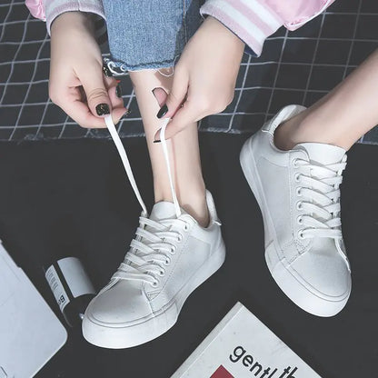 Breathable Flat Sneakers - Pineapple Design (White)