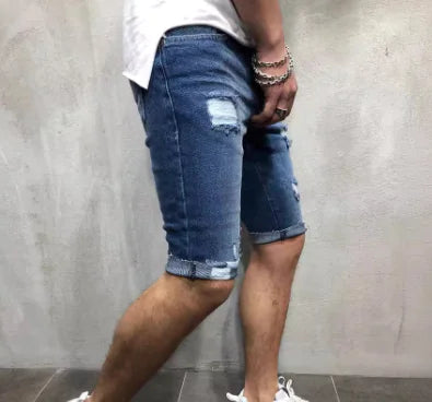 Men's Fashion Ripped Denim Shorts for Summer