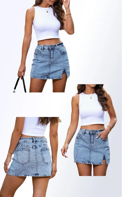 High-Grade Short Denim Skirt