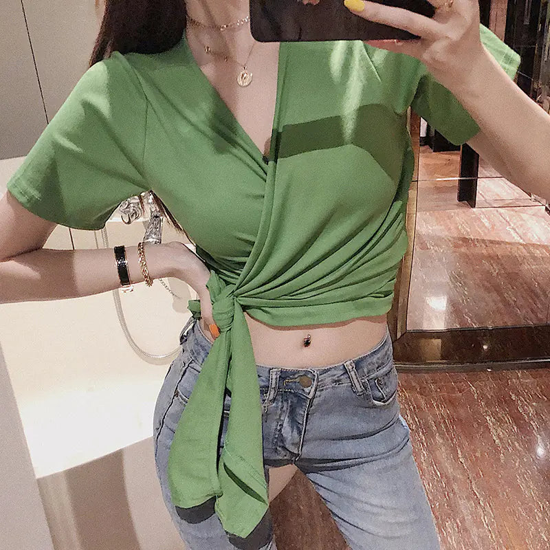 Summer Women's Reversible Backless T-Shirt Top