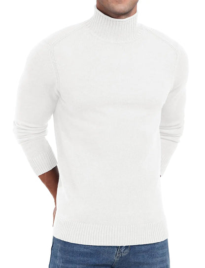 Sailwind Mens Knitted Pullover Sweater Casual Mock Turtleneck Raglan Sweater White