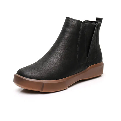 Retro Large Size Women's Beef Tendon Sole Short Boots
