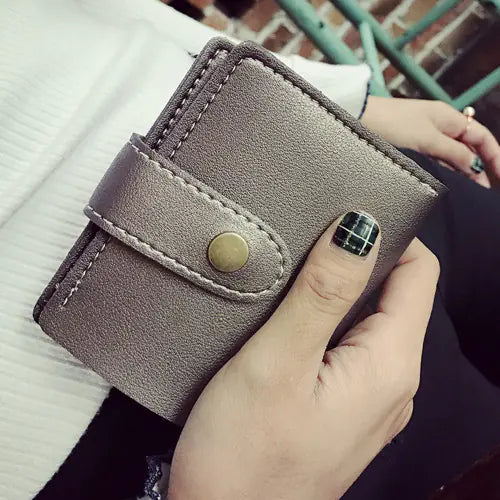 Button Closure Two-Fold and Three-Fold Card Wallets