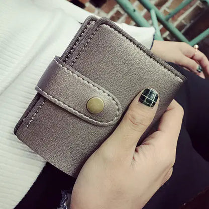 Button Closure Two-Fold and Three-Fold Card Wallets