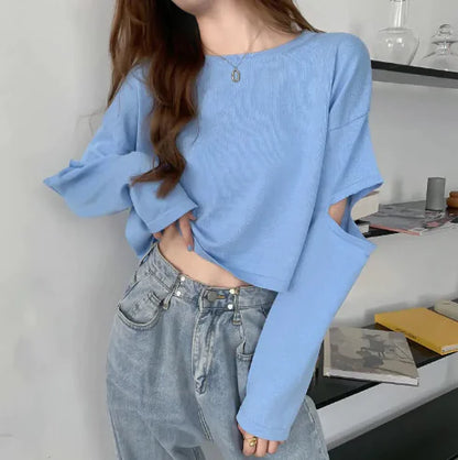 Long Sleeve T-Shirt, Knit Sweater Hoodie