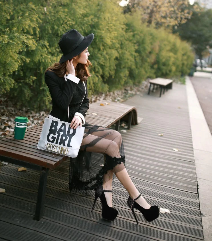 נעלי עקב גבוהות לנשים - נעלי כלה עם סטילטו עמידות למים