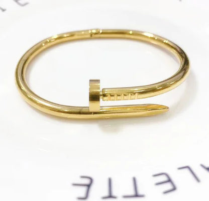 Gold Nail Bracelet - 18K Rose Gold Titanium Steel (One)