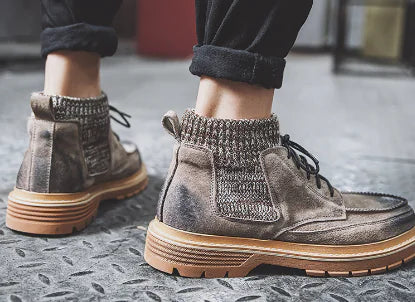 Men's High-Top Leather Martin Military Boots