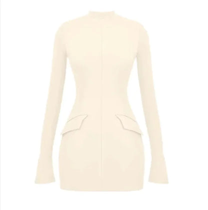 Elegant Slim-Fit Long-Sleeve Dress