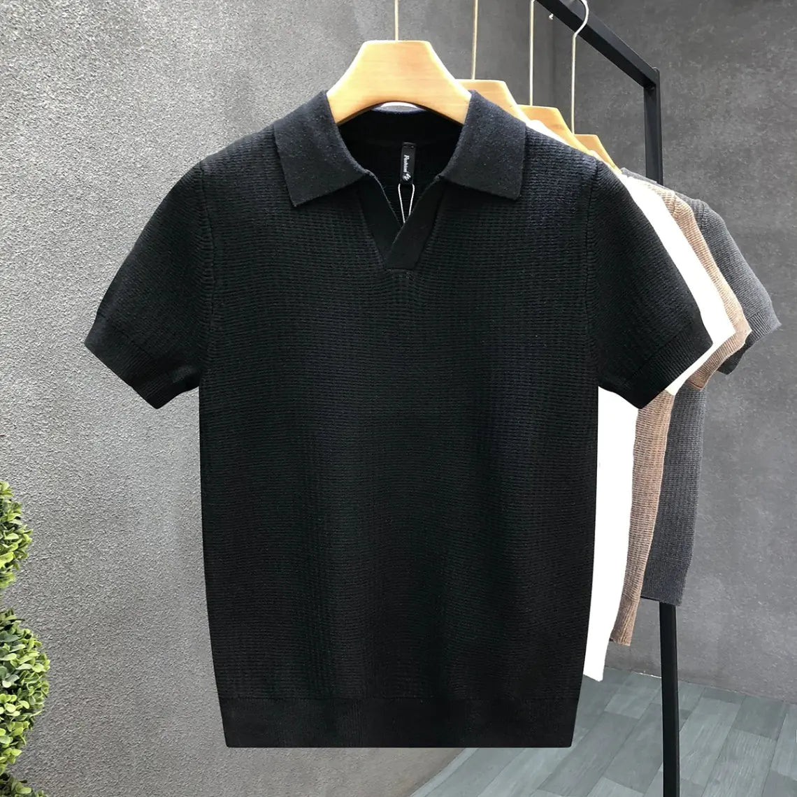 Thin Knitted Polo Shirt