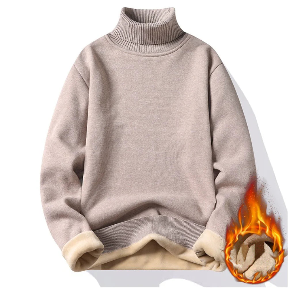 Plush High-Neck Sweater for Men
