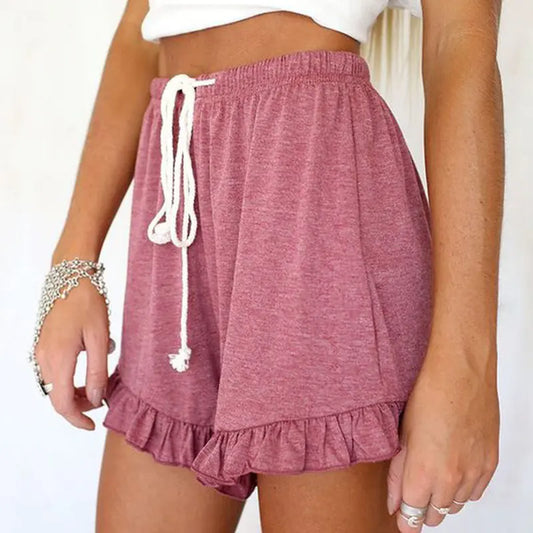 Ruffled Drawstring Shorts