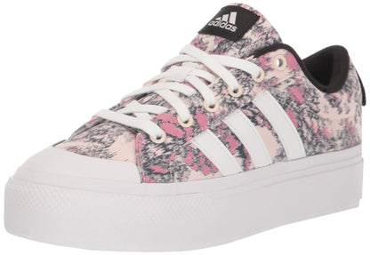 adidas Womens Bravada 2.0 Platform Shoe Skate White/White/Wonder Quartz 5.5