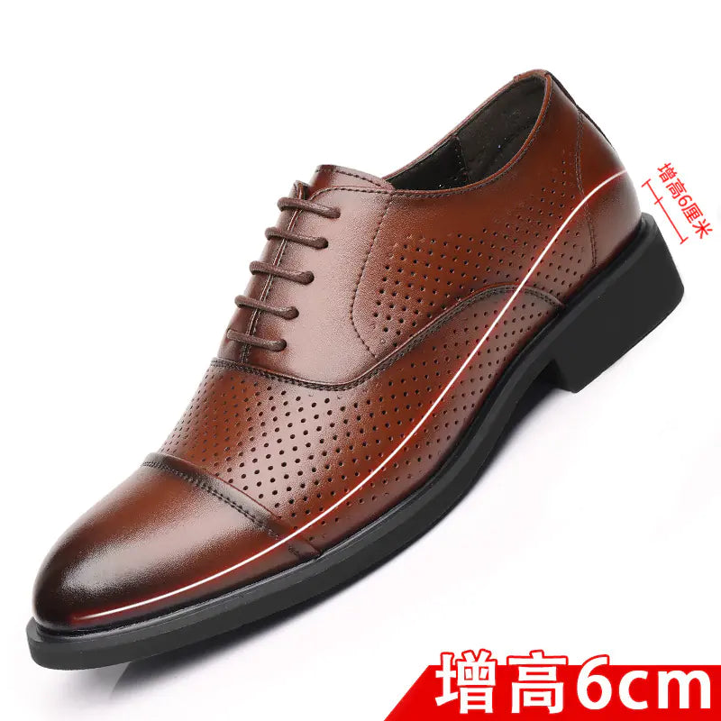 Men's Leather Dress Shoes with Height Increase (UK Style)