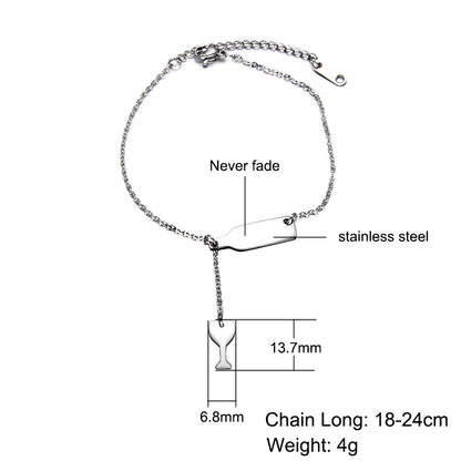 Wine Bottle Bracelet, Stainless Steel Cup Bracelet for Women