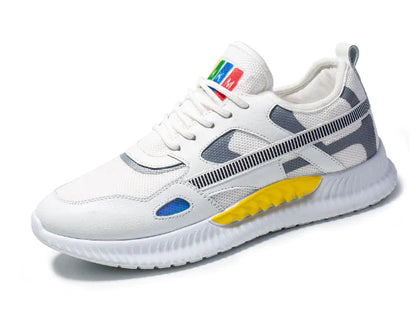 Breathable Casual White Sneakers for Men