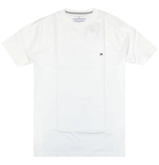 Tommy Hilfiger T-Shirt Mens Crew Neck Tee Classic Fit Short Sleeve Solid Shirt (X-Small White)