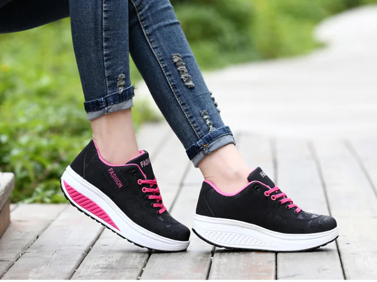 Thick-Soled Rocking Shoes for Casual Sports and Travel