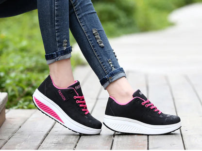 Thick-Soled Rocking Shoes for Casual Sports and Travel