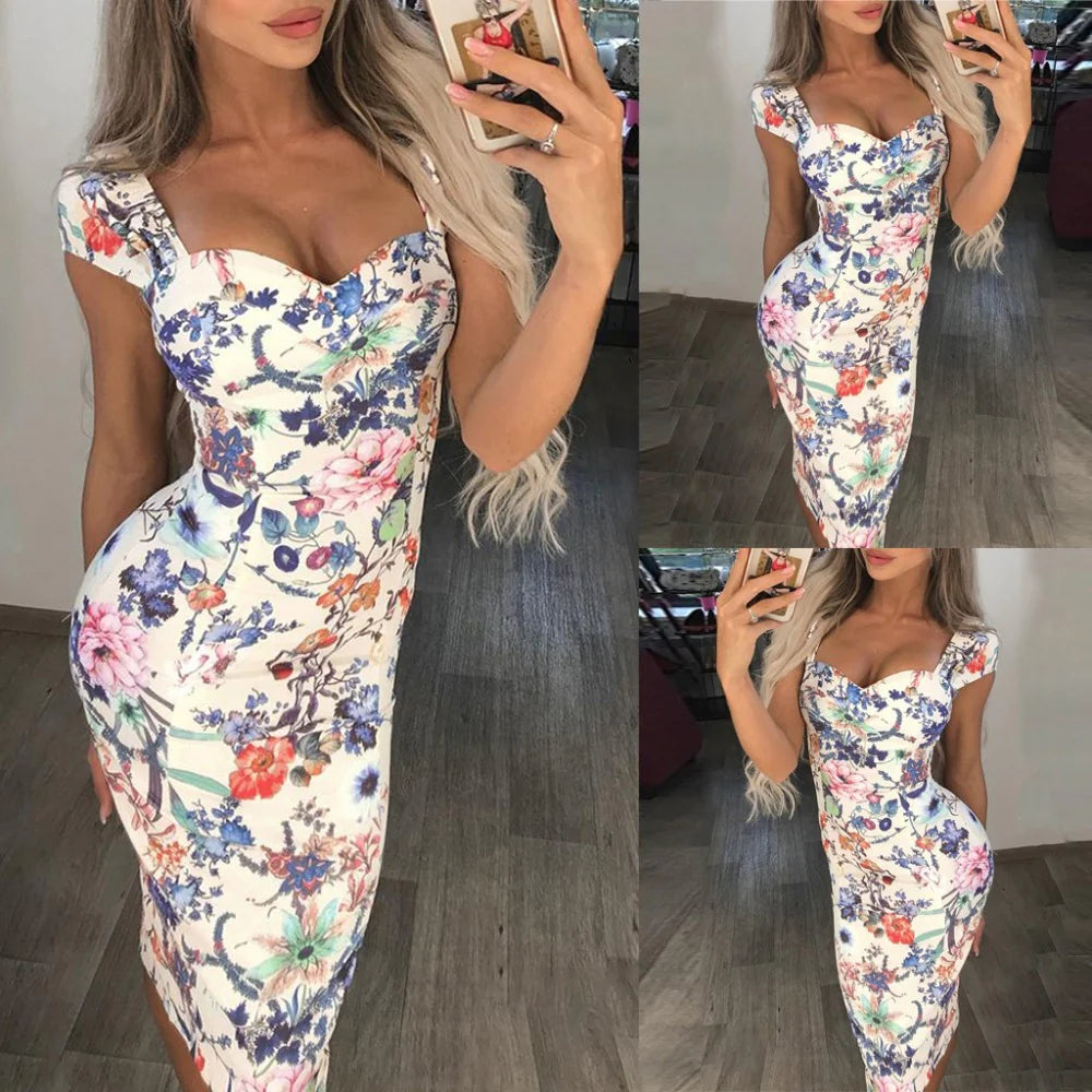 Printed Sexy Dress, Elegant Dress